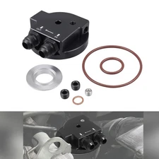BEVINSEE For BMW E36 M3 E34 M50 S50 S52 S54 Engine Oil Cooler Adapter - Black