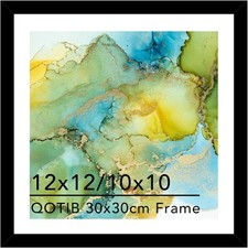 Wood 12x12 Frame Black with 10x10 Mat, for 30 x 30cm Diamond Art