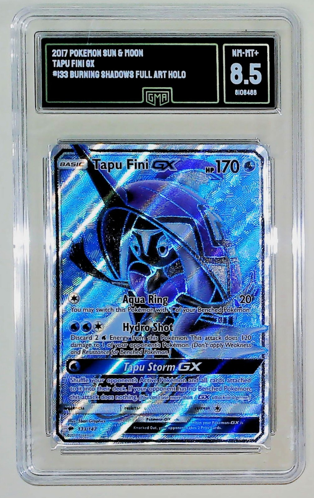 2017 Pokémon Sun And Moon TAPU FINI GX BURNING SHADOWS GMA 8.5