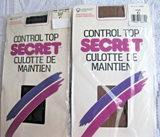  2 Pantyhose - SECRET Control Top - 1-BLACK / 1-TAUPE - Size C