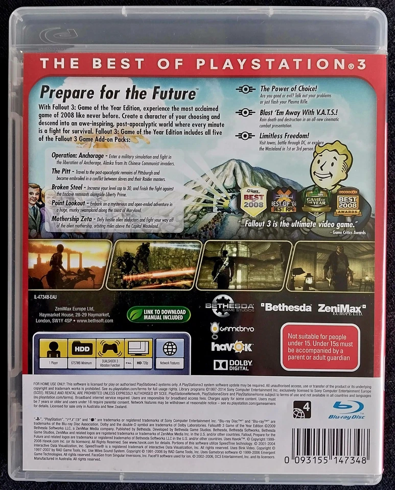 FALLOUT 3 PS3 Video Game, Playstation 3, GOTY Edition, Excellent Disc, Freepost - Image 2 of 4