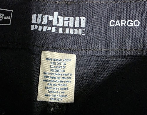 Urban Pipeline Cargo Shorts In Black Boy's Size 16 100% Cotton - Picture 6 of 8