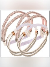 Adjustable High Heel Shoe Straps 2 Pairs Replaceable Ankle Band Beige Sparkly