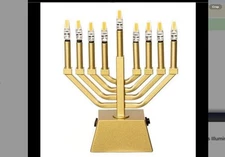 Vintiquewise Wall Mount 9-Branch Hanukkah Menorah with LED Candles Illumina