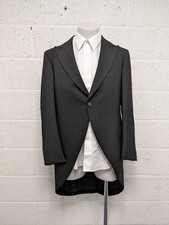 Hackett Morning Suit Jacket Tailcoat Blazer 100% Wool Formal Black - Size 42 L
