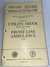 Department of the Army & Air Force Utility Truck & Ambulance Maintenance 1955