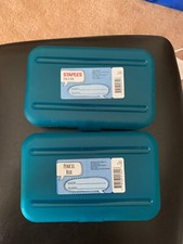Staples Plastic Pencil Boxes, New-clear-teal-blue and pink