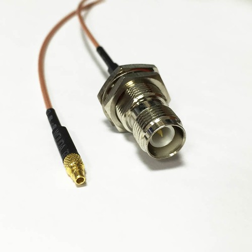 MMCX male straight to RP TNC female bulkhead pigtail cable RG178 15cm 6inch NEW - Picture 5 of 5