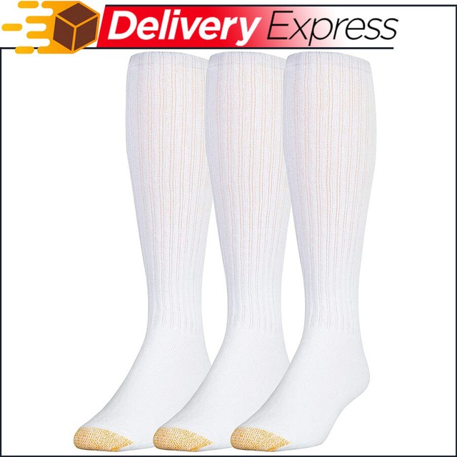 Gold Toe Men's White OverTheCalf Socks 3 Pairs Extended Size 1315