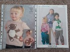 2 X double Knit Childrens Patterned Knitting Patterns Dinosaur & Teddy Bear