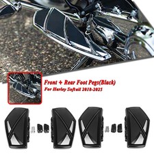 Black Front Rear Pedal Foot Peg For Harley Davidson Softail 2018-2025 WO
