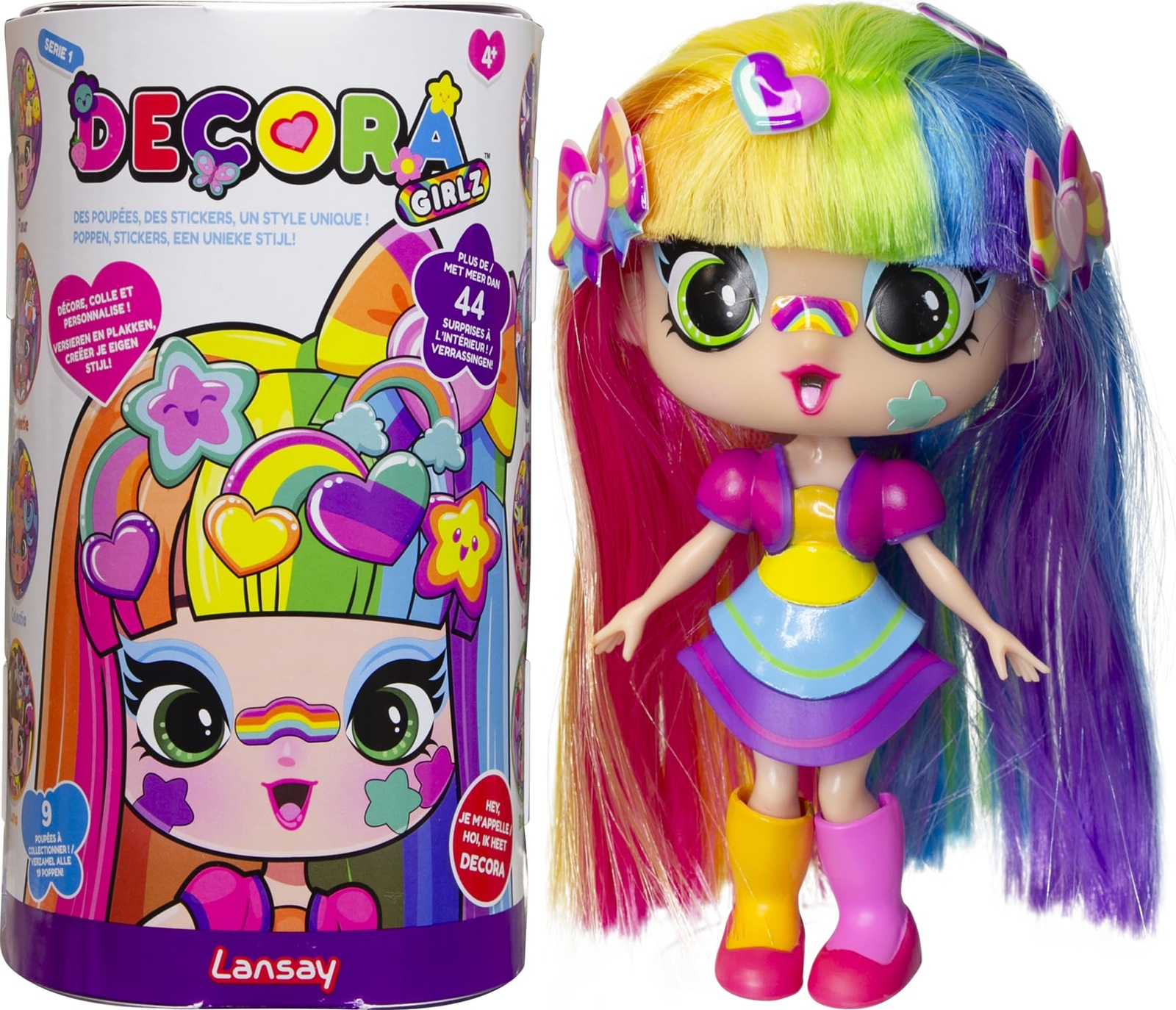 Lansay DECORA GIRLZ - Decorazione - 1 mini bambola alla moda + 8 sorprese access