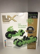 LUX Building Genius! 80 piece starter pack 2 in 1: motorcycle, car building set