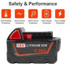 For Milwaukee M18 48-11-1880 18V 12.0AH 8AH High Output Lithium-Ion Battery