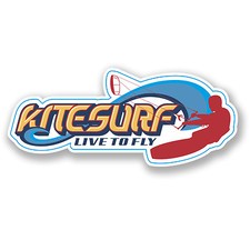 2 x Kite Surf Vinyl Sticker Surfing Wakeboard Laptop Car Gift Decal Wave #4365
