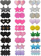 Pasties Rave Pack, 27 Pairs Multicolor Nipple Covers Glitter Pasty...