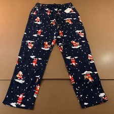 Old Navy Mens Size Large Blue Santa Claus Print Flannel Pajama Pants NWT