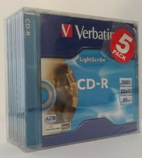 Verbatim CD-R80 Lightscribe AZO - 5 PACK – CD-R80 / 52x / 700MB / 80Mins - New