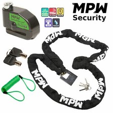 MPW Motorbike Motorcycle Scooter Chain Lock & Disc Lock + Reminder - 2M