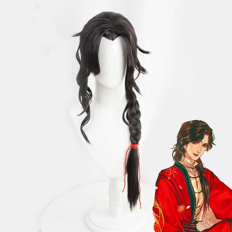 Peluca Anime Tian Guan Ci Fu Hua Cheng Peluca Negra Larga Recta 花城 Cosplay Cabello 天官赐福 Foto 4 de 4