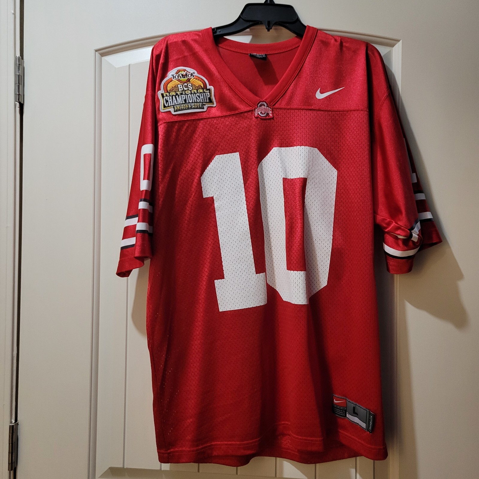 OHIO STATE NIKE JERSEY #10 Retired 2007 Tostitos BCS NATIONAL CHAMPIONSHIP  L