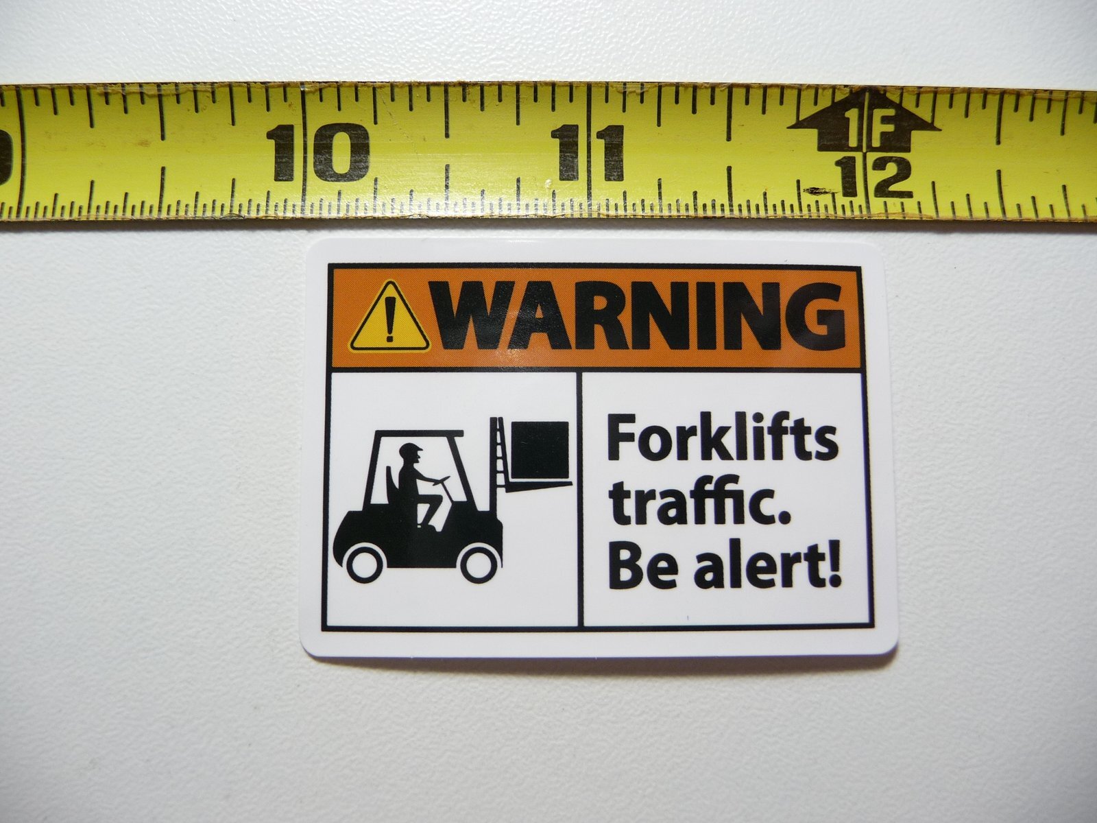 WARNING FORKLIFT TRAFFIC STICKER DECAL BUSINESS COMPANY POLICY BUILDING DOOR