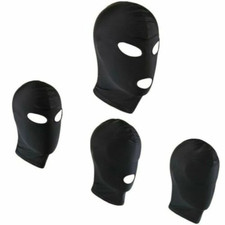 Face Mask Face Cover Head Hood Harness Lightweight Blindfold Eye Shade Black
