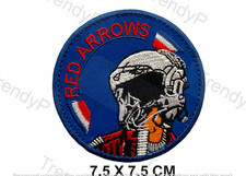 Red Arrows Pilot Fighter Jet Embroidered Iron Sew On Patch Badge RAF Patch Badge
