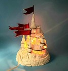 Trendmasters 1997 Christmas Magic Light-Up Snow Castle Red Flags Works