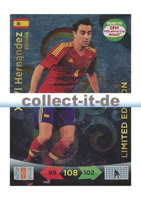 Panini Adrenalyn Road World Cup Brazil - Xavi Hernandez - LIMITED EDITION
