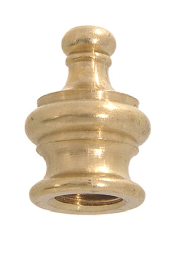 B&P Lamp® 1" Ht., Brass Finial Knob, Tap 1/8F, Burnished & Lacq. - Afbeelding 1 van 1