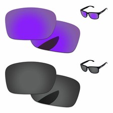 Lenslog Black  Purple Polarized Replacement Lenses For-Oakley Holbrook OO9102
