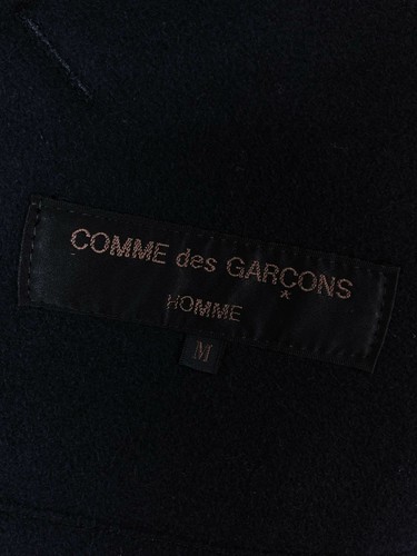 Comme des Garcons Homme 1993 dark navy wool melton hooded parka coat - M - Bild 9 von 12