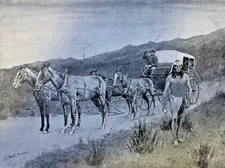 1895 Vintage Magazine Illustration Frederic Remington Red Man's Parcel Post