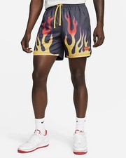 Nike Flow Americana Flame Woven Mesh Lined Shorts Black Men's Small DV9628-010