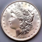 1896 UNCIRCULATED MORGAN SILVER DOLLAR 90 1 COIN US L815 G2U
