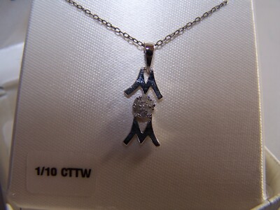 MACY'S 1/10TCW DIAMOND CLUSTER STERLING SILVER 