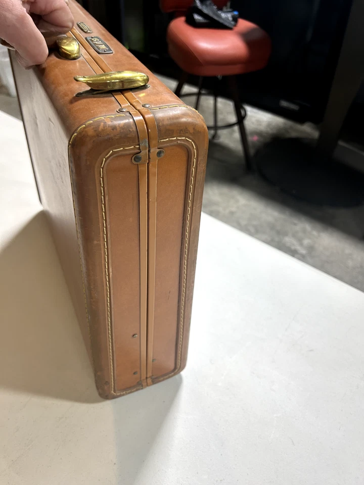 Maleta Samsonite Bagagem Shwayder Bros Denver Co DWC Marrom Vintage Viagem - Imagem 2 de 4