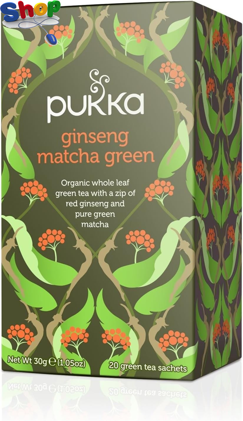 Pukka  Herbs |  Ginseng  Matcha  Green  Organic  Tea  Box |  Ginseng ,  Lemongra