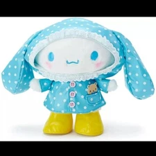 Sanrio Cinnamoroll Stuffed Toy Happy Rainy Days Raincoat Plush Doll Japan Nwt 8"