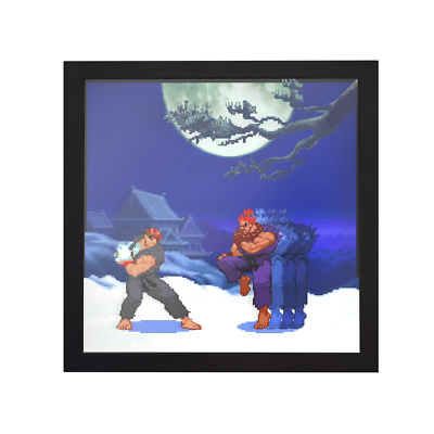 Street Fighter Alpha 2 (Evil Ryu vs. Shin Akuma) - 3D Shadow Box Frame (9  x 9)