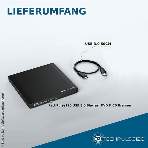 techPulse120 USB 3.0 Externer M-Disc BDXL Blu-Ray Superdrive Laufwerk Brenner - Bild 5 von 7