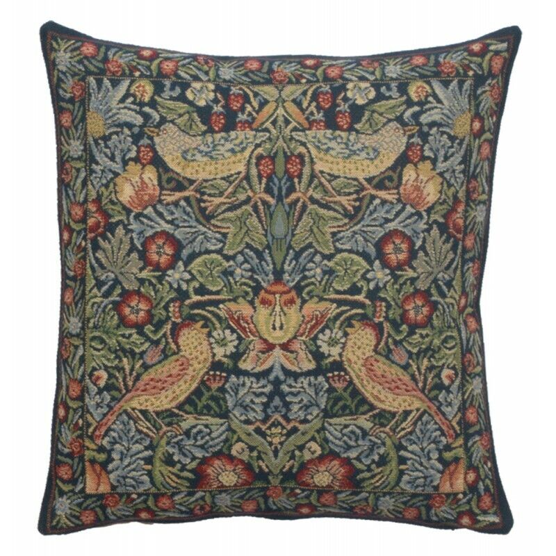 Set of 2 Strawberry Blue French Tapestry Cushion Covers 16 x 16 Nowość, klasyka