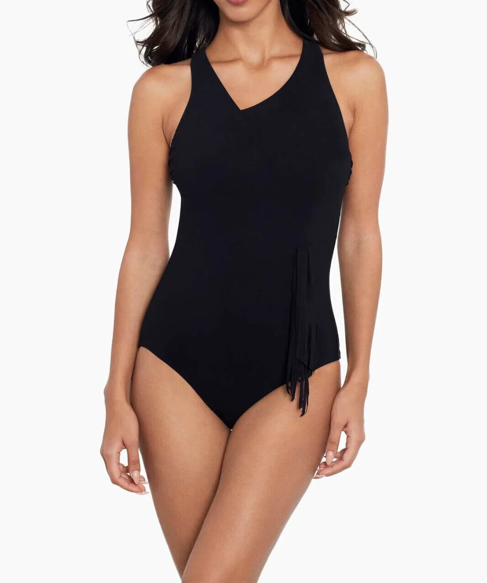 Amoressa Swimwear by Miraclesuit Size Banda Sashay 1-Piece Black