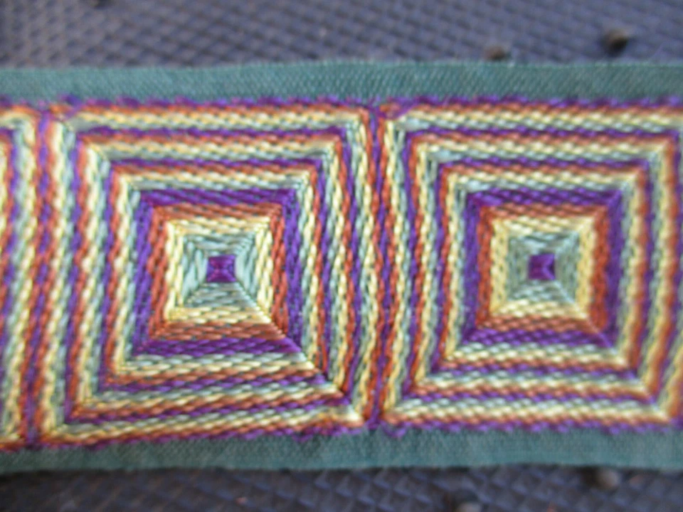 Ruban tissé ancien coton 2,50 m x 4,2 cm - Photo 2/3