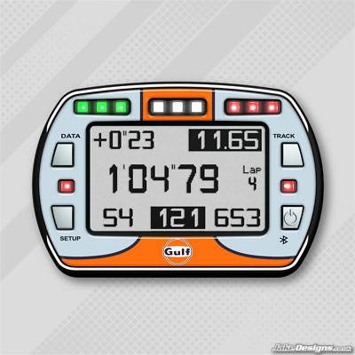 Gulf Oil STYLE GEL AUFKLEBER FÜR ALFANO PRO III EVO LAP TIMER - KARTING