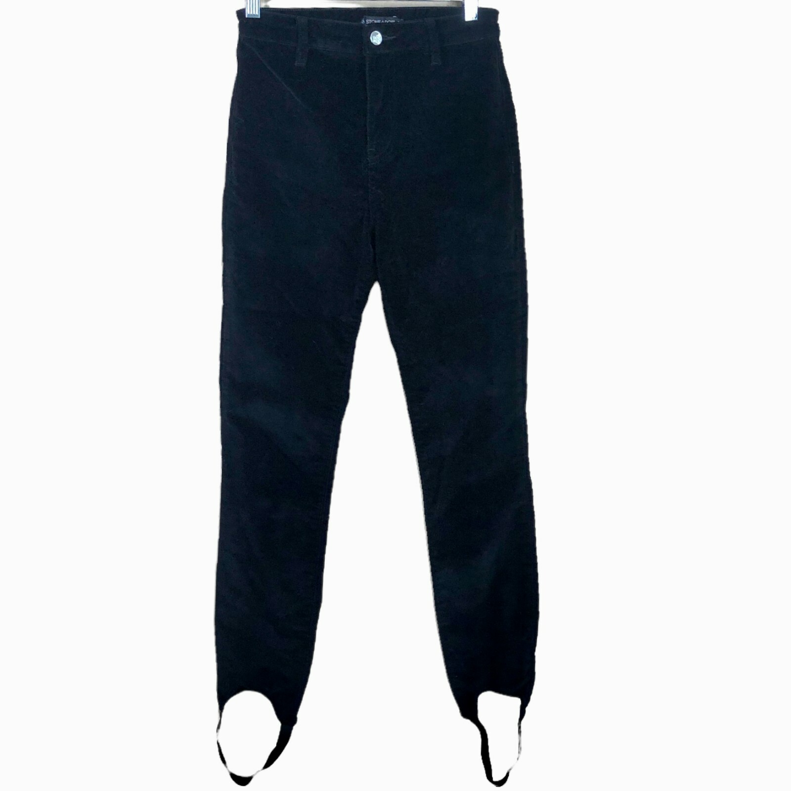 FILA Jeans equitazione Stone Row Stirrup taglia 26 nero cotone elasticizzato velluto leggings