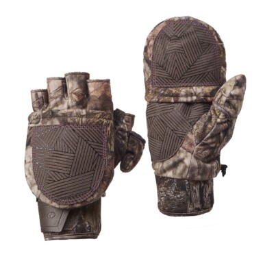 LADIES MOSSY OAK BREAK-UP COUNTRY POP-TOP  Gloves L/XL MICROBAN PULL TOPS PINK