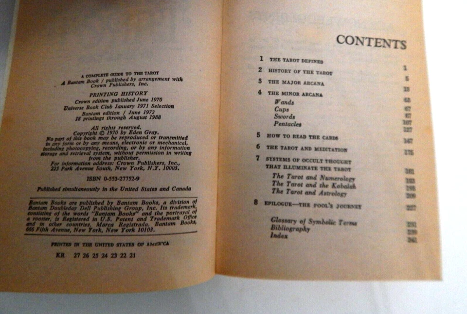A Complete Guide To The Tarot by Eden Gray Bantam Paperback Foto 4 de 4