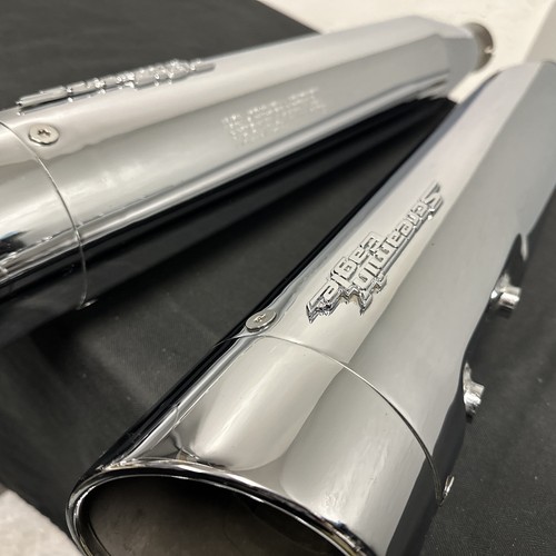 Harley Screamin Eagle Chrome Slip Mufflers w Chrome Tips 64900438 64900444 *NICE - Picture 4 of 23